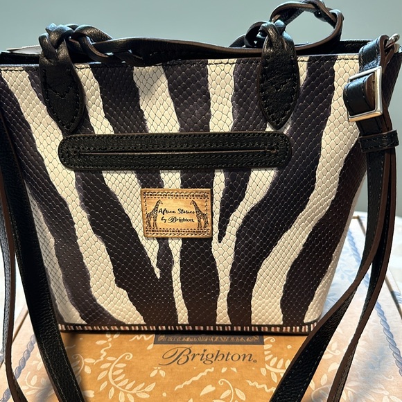 Brighton leather small tote in zebra stripe - Picture 2 of 11